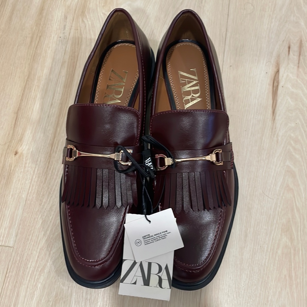 New Wine/Burgundy Zara Loafers